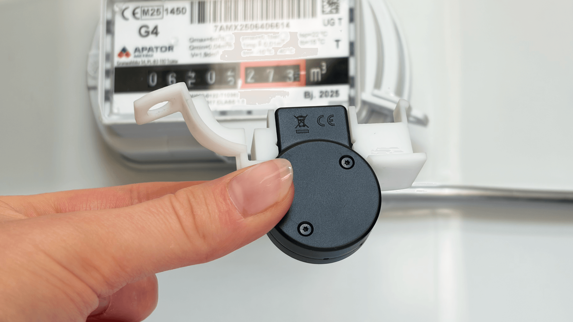 gasleser in den Adapter einsetzen