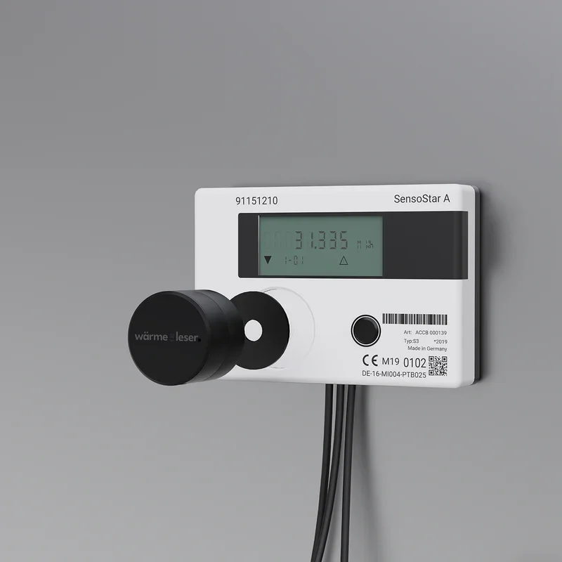 Figure 1: Placement of your wärmeleser – Optical interface, LED, Reset button, WiFi module, TTL head