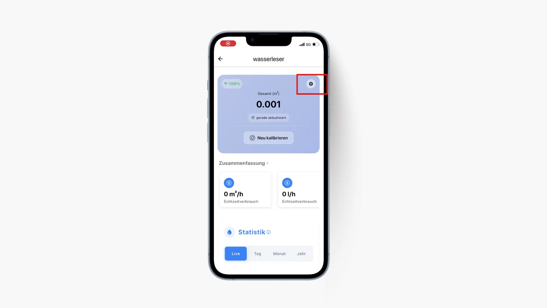 Open device settings